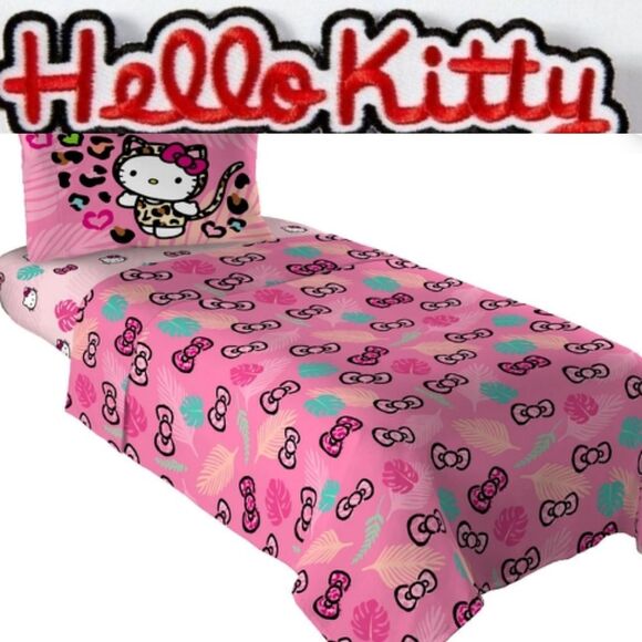 Hello Kitty 3-PC Microfiber Twin Sheet Set - Picture 1 of 13